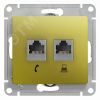 GLOSSA Розетка двойная RJ11+RJ45 категория 5E механизм фисташковый SE (Systeme) GSL001085