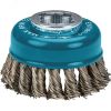 Щетка проволочная чашечная X-lock (d80 мм, толщина проволоки 0,5 мм, пучки, нерж.) Makita D-73330