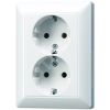 Штепсельная розетка двойная  SCHUKO 16A 250В. Материал- термопласт. Цвет- белый. JUNG AS5020UWW
