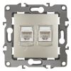 Розетка информационная двойная 2XRJ45, Эра12, шампань, 12-3108-04 ЭРА Б0014732