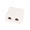 Розетка настенная 2 порта Кат.5e RJ45/8P8C неэкранированная белая 10шт. NETLAN EC-UWO-2-UD2-WT-10