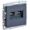 BRITE Розетка компьютерная двойная RJ45 кат.5E РК10-2-БрМ маренго IEK