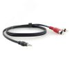 Кабель аудио Jack 3.5 мм. M на 2RCA M, 1.8 м., черный Kramer C-A35M/2RAM-6