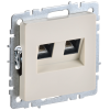 BRITE Розетка компьютерная двойная RJ45 кат.5E РК10-2-БрКр бежевый IEK