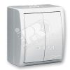 15 Aqua Выключатель двухклавишный с подсветкой IP54 10А 250В винтовой зажим S15A белый Simon 1594399-030