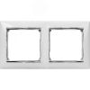 VALENA Рамка 2 поста горизонтальная белая/серебро Daccord/Legrand 770492