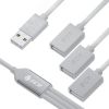 Хаб USB 2.0 на 3 порта, 1.2 м., гибкий, белый Greenconnect GCR-53356