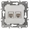 Розетка информационная двойная 2XRJ45, Эра12, слоновая кость, 12-3108-02 ЭРА Б0014730