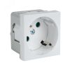 Розетка 45х45 PRO, с заземлением, белая , 45 град EKF E6MR16-028-10-45