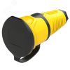 Розетка каб 16A/250V/2P+E/IP54 корпус желтый, крышка и маркер черный PCE 2511-es