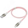 Кабель USB AM на Lightning, 1.7 м., розовый нейлон, быстрая зарядка Greenconnect GCR-52009