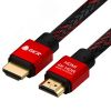 Кабель HDMI 2.0, Ultra HD 19М на 19М, 2 м., AL красный нейлон Greenconnect GCR-51490
