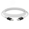 Кабель USB Type C на Lightning, 0.5 м., AL белый-черный силикон, быстрая зарядка Greenconnect GCR-53464