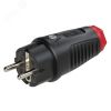 Вилка каб 16А/250V/2P+E/IP44 корпус черный, маркер красный PCE 0522-sr