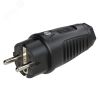 Вилка каб 16А/250V/2P+E/IP44 корпус черный, маркер черный PCE 0522-ss