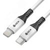 Кабель USB Type C на Lightning, 0.7 м., белый-черный, быстрая зарядка Greenconnect GCR-53185