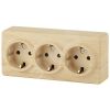 Розетка 3х2P+E Schuko, 16A-250В, ОУ, Эра Эксперт, сосна, 11-2208-11 ЭРА Б0020702