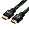 Кабель HDMI 2.0, Ultra HD 19М на 19М, 1.5 м., AL черный-зеленый нейлон Greenconnect GCR-52161