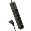 Сетевой фильтр  3м 5 гнезд, пвс 3х0,75мм2, черный 2 USB, КОСМОС КОСМОС FKsm3m-5g(B)USB