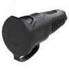 Розетка каб 16A/250V/2P+E/IP54 с черным крышкой и корпусом, маркер черный PCE 2511-ss