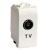 TV розетка с согласующим сопротивлением (универсальная), черная, 1модуль