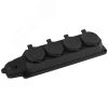 Колодка каучуковая с/з 4гн 16A IP44 черная        K-4e-B-IP44 ЭРА Б0044546
