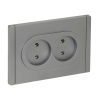 FORTE&PIANO Розетка 2-местная без заземления без защитных шторок безвинтовое крепление 10А FP526 сталь IEK