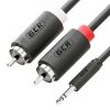 Кабель-переходник аудио Jack 3.5 мм на 2 х RCA, 1 м., черный Greenconnect GCR-51723