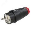 Вилка каб 16А/250V/2P+E/IP44 корпус черный, маркер красный PCE 0521-sr