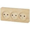 Розетка 3х2P, 16A-250В, ОУ, Эра Эксперт, сосна, 11-2207-11 ЭРА Б0020699