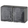 Розетка 2х2P+E IP54, шторки, 16A-250В, ОУ, Эра Эксперт, серый, 11-2404-03 ЭРА Б0020719