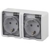 Розетка 2х2P+E IP54, шторки, 16A-250В, ОУ, Эра Эксперт, белый, 11-2404-01 ЭРА Б0020718
