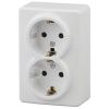Розетка 2х2P+E Schuko со шторками, 16A-250В, ОУ, Эра Эксперт, Al+Cu, белый, 11А-2206-01 ЭРА Б0038819