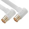 Кабель антенный TV M на TV M, 5 м., угловой, коаксиальный, белый Greenconnect GCR-52335