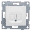 GUSI Ugra механизм розетки  компьютерной RJ45, двойной, скрытая установка.  Цвет белый. GUSI Electric С11К2-001