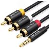 Кабель аудио Jack 3.5 мм M на 3RCA M, 1.5 м. Vention VAB-R07-B150