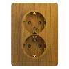 GLOSSA Розетка двойная с заземлением в сборе дуб SE (Systeme) GSL000524