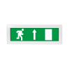 Оповещатель световой, двухстороннее исполнение с петлями для потолочного крепления Молния-2-12 Человек стрелка вверх в дверь зеленый фон Вистл ц131231