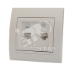 DERIY Розетка RJ45+RJ11 белый Lezard 702-0202-143
