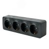 Розетка четырехместная с/з 250В 10А серия София черный STEKKER STEKKER MST16-14-02 49320