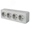 Розетка четырехместная с/з 250В 10А серия София серебро STEKKER STEKKER MST16-14-03 49332