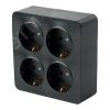 Розетка четырехместная квадратная с/з 250В 10А серия София черный матовый STEKKER STEKKER MST16-14S-05 49510