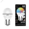 Лампа светодиодная LED 6 Вт RGBW+димирование E27 Шар Black Gauss Gauss 105102406
