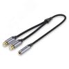 Переходник - разветвитель аудио Jack 3.5 мм F на 2RCA F, 0.3 м. Vention BCOHY