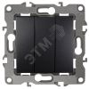 Выключатель тройной, 10АХ-250В, Эра12, антрацит,12-1107-05 ЭРА Б0014673
