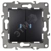 Выключатель двойной с подсветкой, 10АХ-250В, Эра12, антрацит,12-1105-05 ЭРА Б0014661