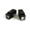 Вставка Keystone Jack проходной адаптер USB 2.0 (Type B) ROHS черная Hyperline 251217