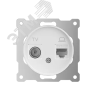 Розетка двойная антенна/компьютер TV/RJ45 кат.5e, цвет белый (серия Florence) OneKeyElectro 7700245