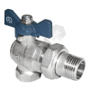 Кран шаровой угловой со сгоном ВН 1/2 LU бабочка никелированный AQUALINK 01171