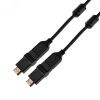 Кабель HDMI - HDMI с фильтрами, длина 2 метра, угловой 360 град (GOLD) (PVC пакет), 17-6204-3, REXANT 17-6204-3